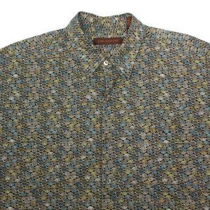Vintage TORI RICHARD Hawaiian Mens Cotton Lawn Shirt Sea Shell on Black sz L 150